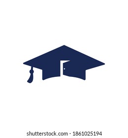 Education school vector logo design. Graduation cap and room icon design.	