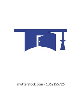 Diseño del logotipo vectorial de la escuela de educación. Tapa de graduación y diseño de iconos de habitación.	
