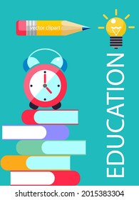 Education, school. Vector poster, banner template. A set of cliparts for design about education.