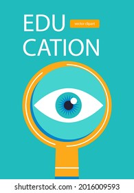 Education, school. Vector poster, banner template. A set of cliparts for design about education.