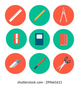 Education and school vector web icon set. Flat icon.