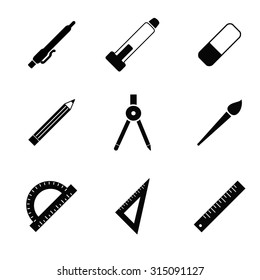 Education and school vector web icon set. Flat icons
