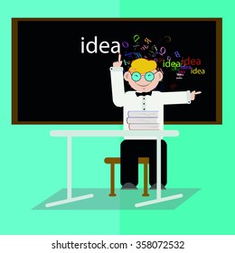 Education in School.Concept icon.Vector