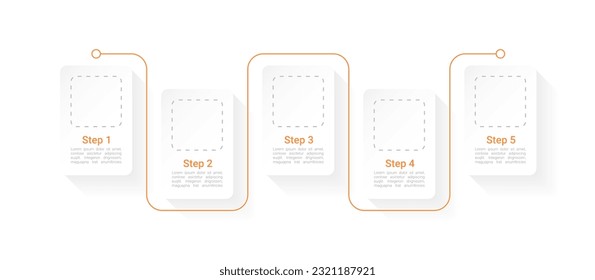 Education and schooling infographic chart design template. Abstract infochart with copy space. Instructional graphics with 5 step sequence. Visual data presentation. Roboto Medium, Light fonts used