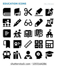 Education Schooling Vector Icon Set