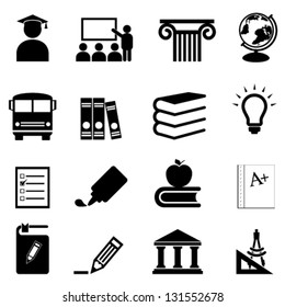 Education and schools icon set