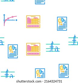 Education Science Collection Vector Seamless Pattern Color Line Illustration