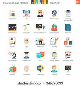 Education And Science Colorful Icons Set 03