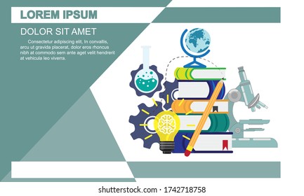 Education, science, engineering, creative idea concepts flat modern vector for banner, graphic, website.
