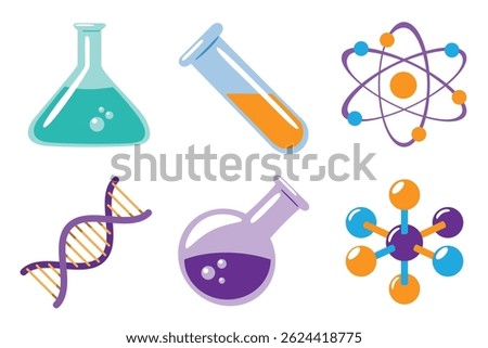 Education Science Equipment Icons Vector illustration