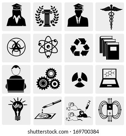 Education and science icon set