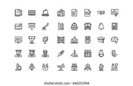 Education and science icon set