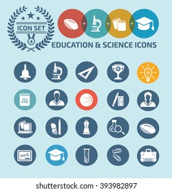 Education and science icon set design,clean vector