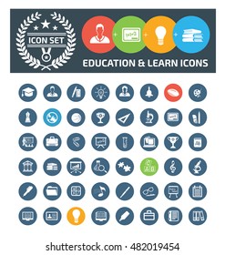
Education and science icon set design,clean vector