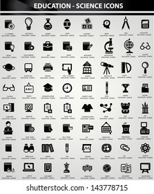 Education And Science Icon Set,Black Version,vector