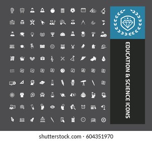 Education and science icon set,clean vector
