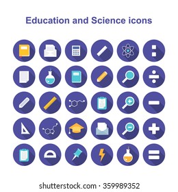 education and science icons. vector illustration