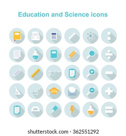 education and science icons. vector illustration