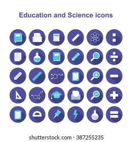 education and science icons. vector illustration