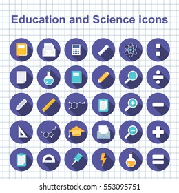 Education And Science Icons. Vector Illustration