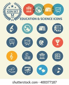 Education and science icons,clean vector