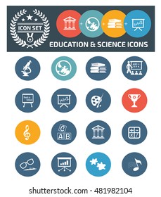 
Education and science icons,clean vector