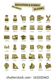 Education and science icons,paper version,Onwhite background,vector