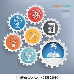 Education and science infographic design,clean vector