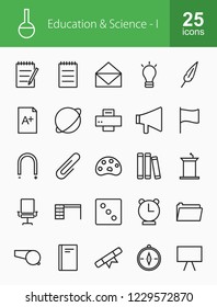 Education & Science Line Icons