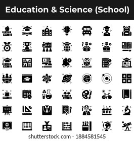 Education and Science school icon set