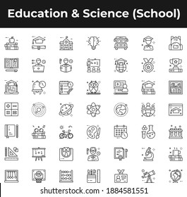 Education and Science school icon set