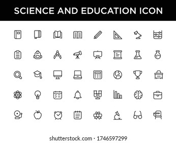 Education and Science Solid Icon set