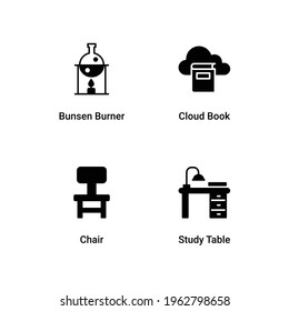 Icons Set für die App von Education and Science Technology. Vektorgrafiken im Stil von Glyph. Elemente für mobile Konzepte und Web-Apps. Sammlung modernes Infografik-Logo und Piktogramm.