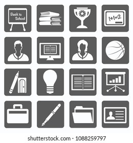 Education and science vector icon set