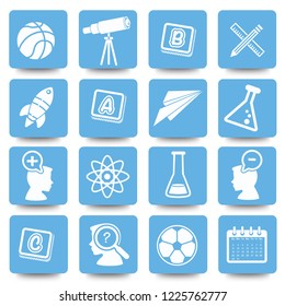 Education and science vector icon set