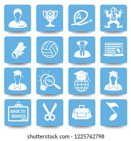 Education and science vector icon set