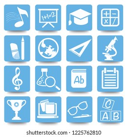 Education and science vector icon set