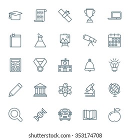 Education and science vector icons set