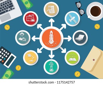 Education and science vector info graphic