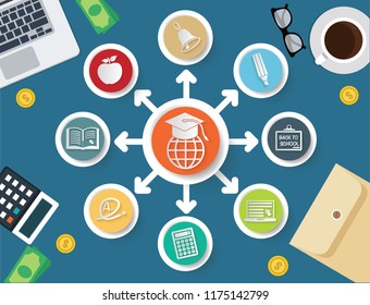 Education and science vector info graphic
