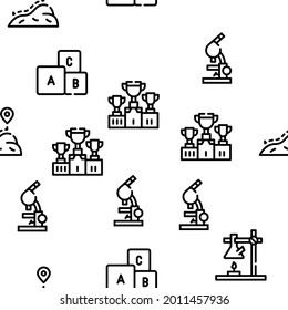 Education Science Vector Seamless Pattern Thin Line Illustration