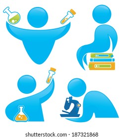 education and science vector symbols and  icons