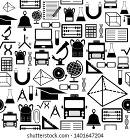 education seamless pattern background icon.