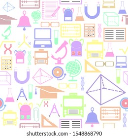 education seamless pattern background icon.