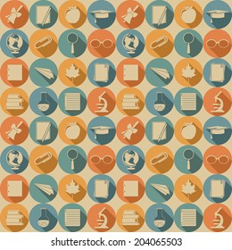 Education seamless pattern. Vector illustration, EPS 8.