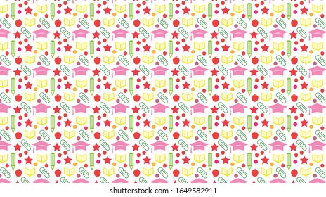 Education Seamless Vector Pattern for printed, fabric design for Womenswear, activewear, kidswear and menswear and Decorative Home Design, Wallpaper Print.