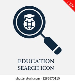 Education search icon. Editable Education search icon for web or mobile.
