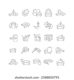 Education, seminar, online learning, webinar editable stroke outline icons set