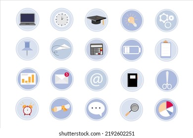 
education set circle icon on the white background