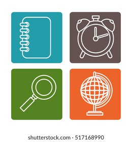 education set flat icons